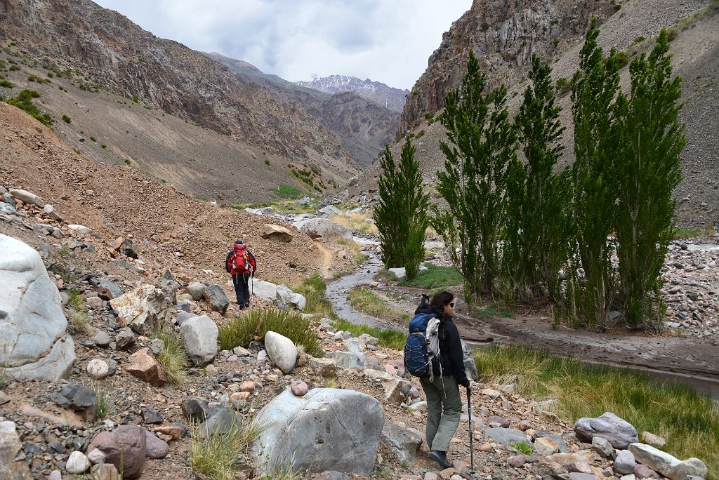 06 The Trail Follows The Vacas River From Punta de Vacas Towards Pampa de Lenas On The Trek To Aconcagua Plaza Argentina Base Camp